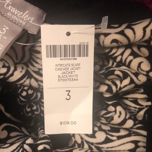 Chico’s NWT black/white cascade knit jacket. - Picture 5 of 5